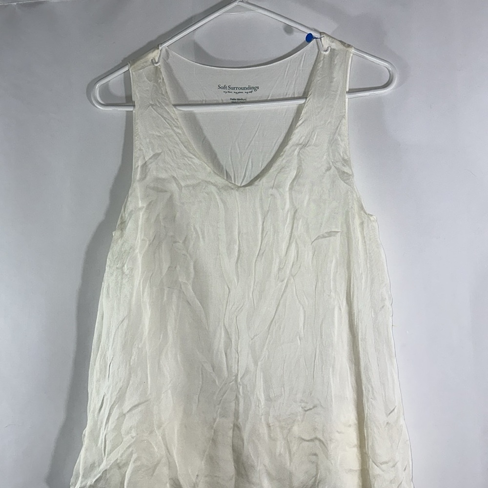 Soft Surroundings 100% Silk Tiered Midi Dress Size Medium - Picture 2 of 11